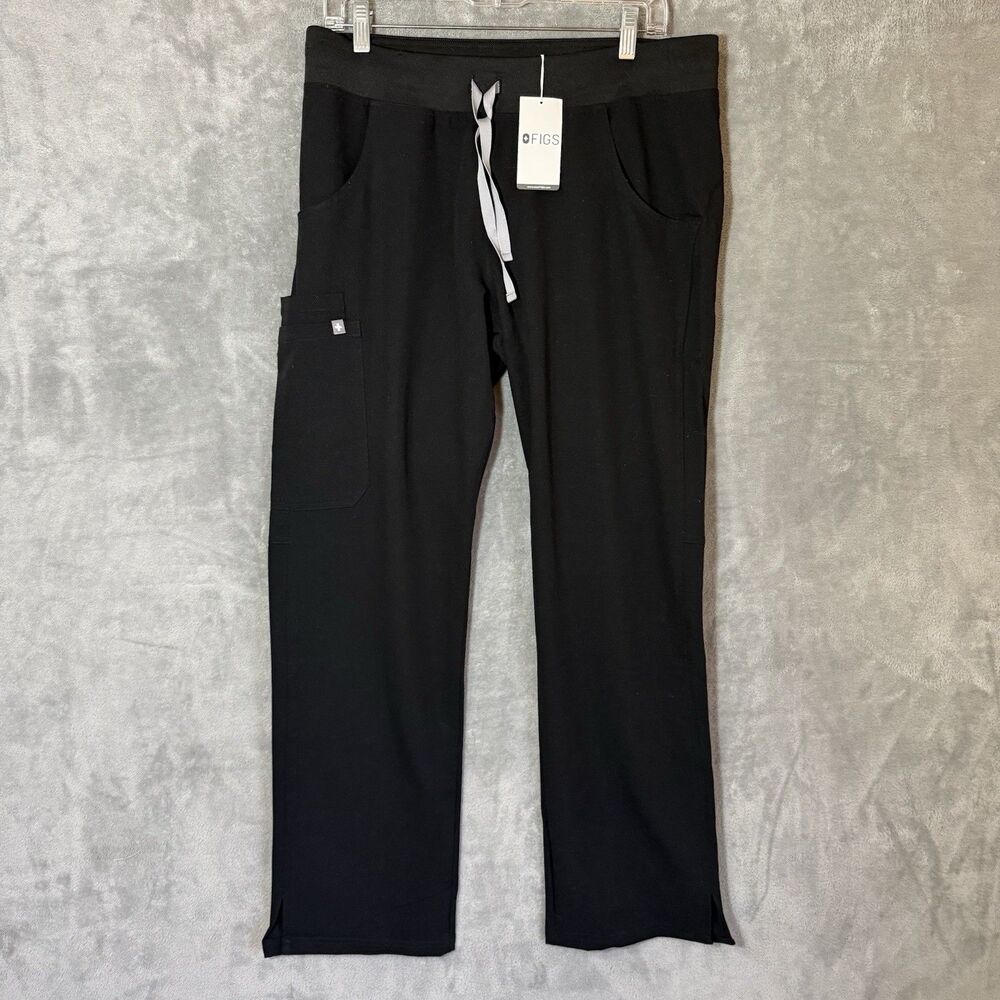 NWT FIGS M Set Ejura Scrub Tunic Top & Kade Cargo Scrub Pants Black Medical Tech - Picture 5 of 16